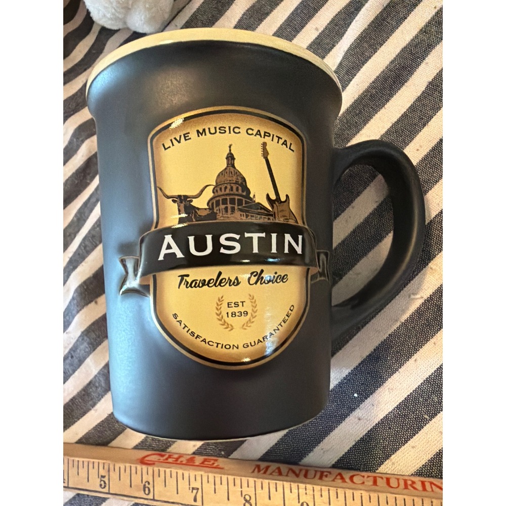 Americaware Austin Texas Live Music Capital Matte Black Ceramic Coffee Mug 2020